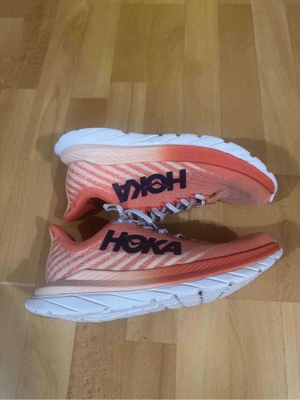 Hoka Women’s Coral/White Road Running Shoes